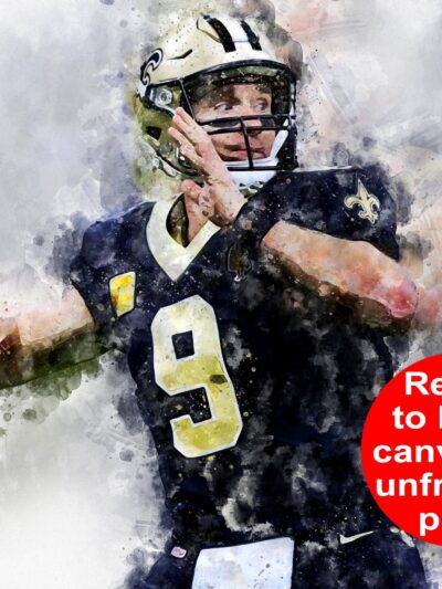 Drew Brees watercolor, New Orleans Saints wall art, New Orleans Saint Drew Brees Poster. Canvas, Drew Brees Saints wall art wall art