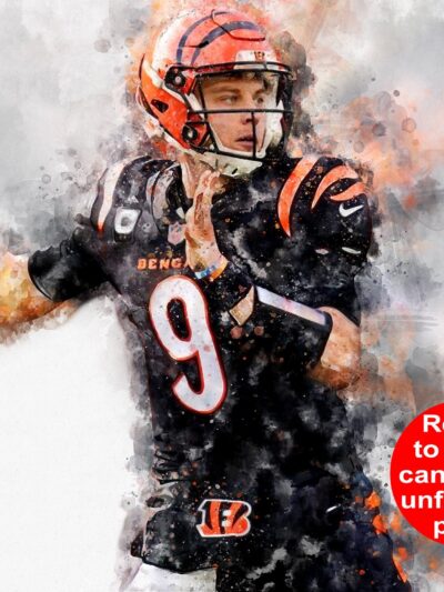 Joe Burrow poster or ready to hang canvas, Cincinnati  wall art, Joe Burrow Cincinnati Bengals wall art poster, Cincinnati Bengals  wall art