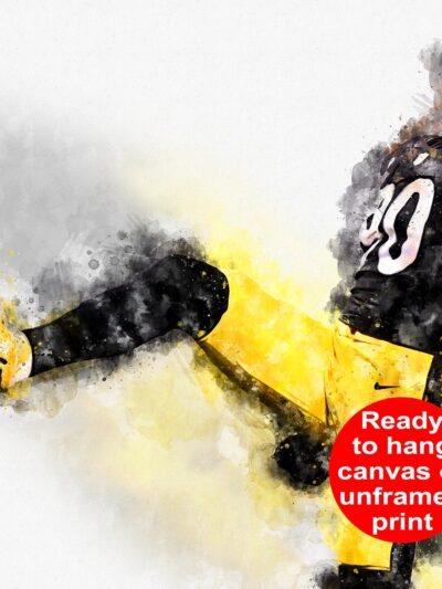 TJ Watt watercolor, Pittsburgh Steelers wall art, Pittsburgh Steelers TJ Watt poster on Canvas, TJ Watt poster