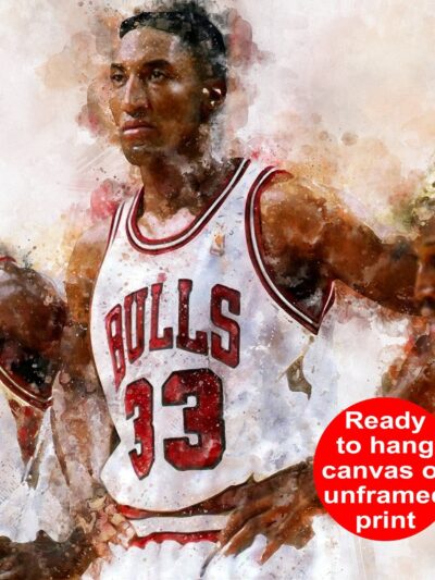 Chicago Bulls NBA Champions canvas,  Chicago Bulls wall art, Michael Jordan, Scottie Pippen, Dennis Rodman Chicago Bulls Champions Canvas