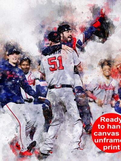 Atlanta Braves World Series watercolor, Atlanta Braves wall art, Braves World Series Canvas watercolor, Braves World Series art wall