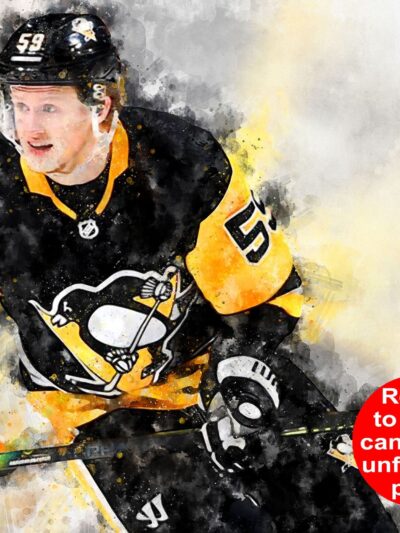 Jake Guentzel watercolor, Pittsburg Penguins wall art, Penguins Stanley Cup, Jake Guentzel Poster, Pittsburg Penguins hockey art wall