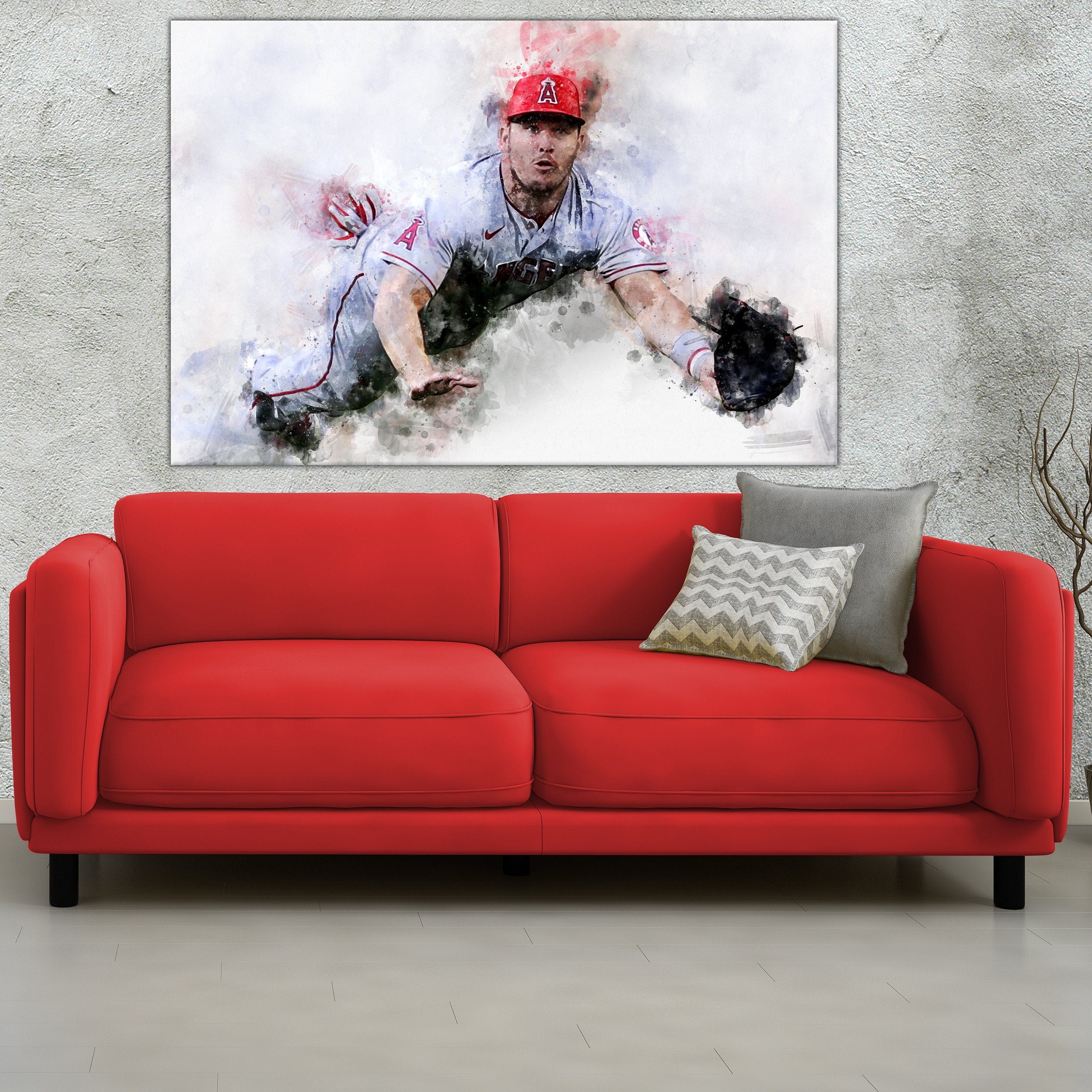 Mike Trout Los Angeles Angels canvas, Mike Trout wall art, Los Angeles Angels Canvas, Mike Trout Poster wall art - Image 3