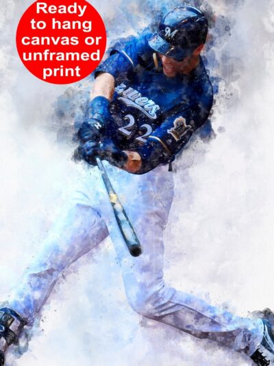 Christian Yelich Milwaukee Brewers canvas, Christian Yelich wall art, Milwaukee Brewers Canvas, Christian Yelich Poster wall art