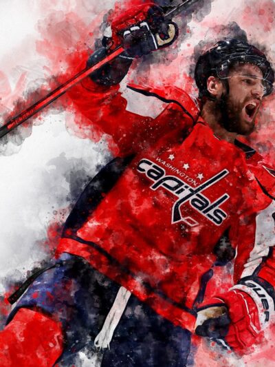 Tom Wilson watercolor, Washington Capitals wall art, Capitals Stanley Cup, Tom Wilson Poster, Washington Capitals hockey art wall
