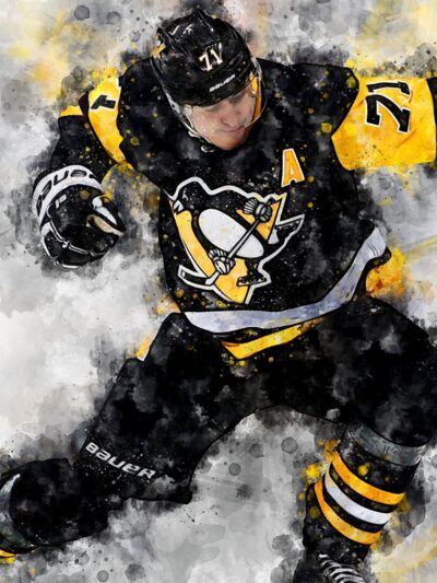 Evgeni Malkin watercolor, Pittsburg Penguins wall art, Penguins Stanley Cup, Evgeni Malkin Poster, Pittsburg Penguins hockey art wall