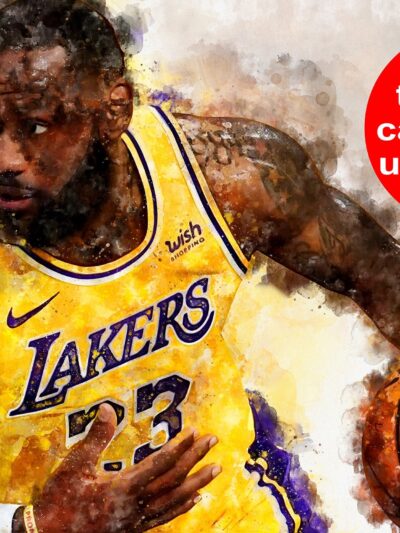 LeBron James watercolor, Los Angeles Lakers wall art, Lakers NBA Championship  winner Canvas, LeBron James Lakers art wall