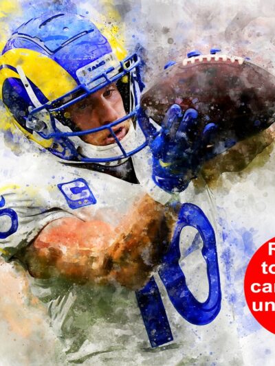 Cooper Kupp watercolor, Los Angeles Rams wall art, LA Rams Cooper Kupp Canvas, Cooper Kupp , Los Angeles Rams Superbowl Champions