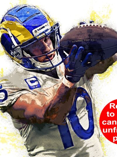 Cooper Kupp watercolor, Los Angeles Rams wall art, LA Rams Cooper Kupp Canvas, Cooper Kupp , Los Angeles Rams Superbowl Champions