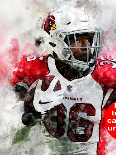 Budda Baker watercolor, Arizona Cardinals wall art,  Arizona Cardinals Budda Baker Canvas, Budda Baker Arizona Cardinals wall