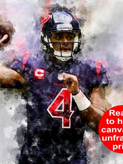 Deshaun Watson watercolor, Houston Texans wall art, Houston Texans, Deshaun Watson Football Canvas, Deshaun Watson Houston wall art