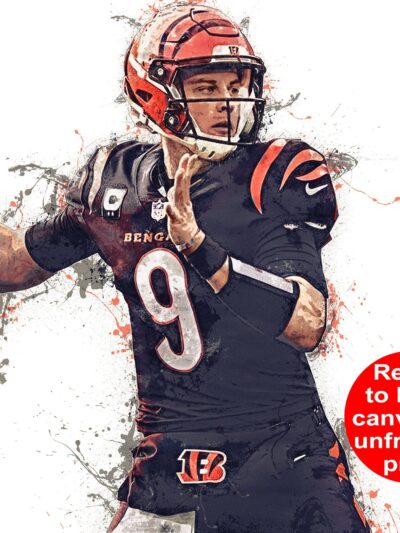 Joe Burrow poster watercolor, Cincinnati  wall art, Joe Burrow Cincinnati Bengals wall art poster, Cincinnati Bengals  wall art