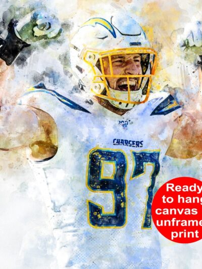 Joey Bosa Los Angeles Chargers wall art, Joey Bosa Canvas, Joey Bosa Los Angeles Chargers wall art, Joey Bosa poster