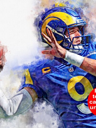 Matt Stafford watercolor, Los Angeles Rams wall art, LA Rams Matt Stafford Canvas, Matt Stafford Los Angeles Rams Superbowl Champions