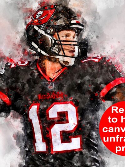 Tom Brady watercolor, Tampa Bay Bucs wall art, Tom Brady Tampa Bay  Poster on Canvas, Tom Brady World Champion poster