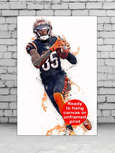 Tee Higgins poster watercolor, Cincinnati  wall art, Tee Higgins Cincinnati Bengals wall art poster, Cincinnati Bengals  wall art