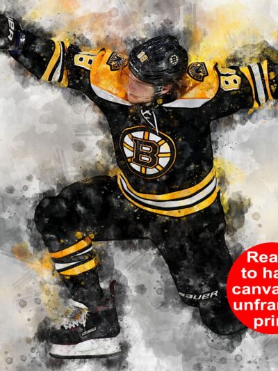 David Pastrnak watercolor, Boston Bruins wall art, Bruins Stanley Cup, David Pastrnak Poster, Boston Bruins hockey art wall