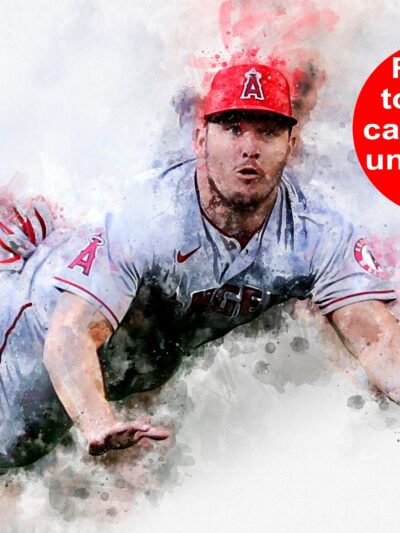 Mike Trout Los Angeles Angels canvas, Mike Trout wall art, Los Angeles Angels Canvas, Mike Trout Poster wall art