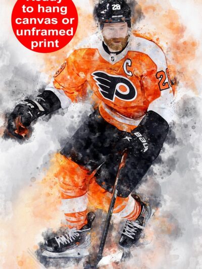 Claude Giroux watercolor, Philadelphia Flyers wall art, Philadelphia Flyers Stanley Cup, Claude Giroux Poster, Flyers hockey art wall