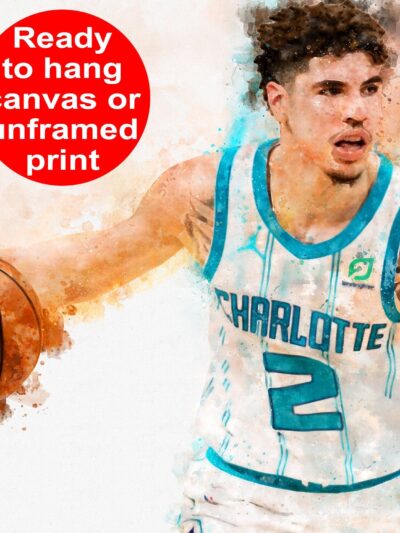 LaMelo Ball watercolor, Charlotte Hornets wall art, Hornets NBA Championship winner Canvas, LaMelo Ball Charlotte Hornets art wall