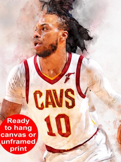 Darius Garland watercolor, Cleveland Cavaliers  wall art, Canvas, Darius Garland poster wall art