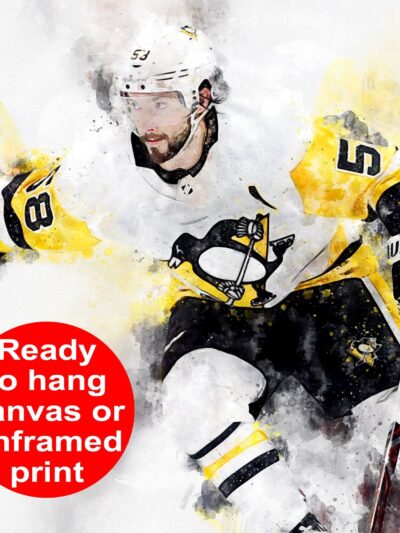 Kris Letang watercolor, Pittsburg Penguins wall art, Penguins Stanley Cup, Kris Letang Poster, Pittsburg Penguins hockey art wall