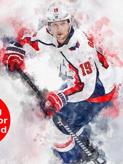 Nicklas Backstrom watercolor, Washington Capitals wall art, Capitals Stanley Cup, Nicklas Backstrom Poster, Capitals hockey art wall