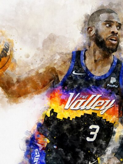 Chris Paul watercolor, Phoenix Suns wall art, Phoenix Suns NBA Championship winner Canvas, Chris Paul Phoenix Suns art wall