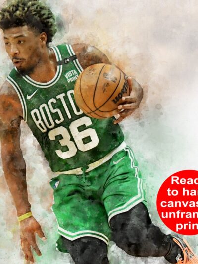 Marcus Smart watercolor, Boston Celtics wall art, Boston Celtics NBA Championship winner Canvas, Marcus Smart Boston Celtics art wall