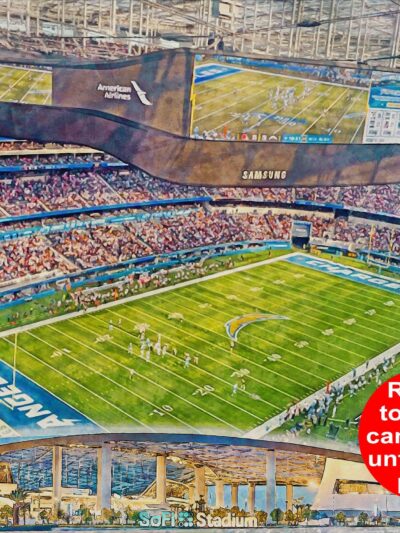 Canvas-Print of SoFi Stadium, Watercolor Digital Sketch Print Canvas Print, Los Angeles California, Los Angeles Chargers, Pro