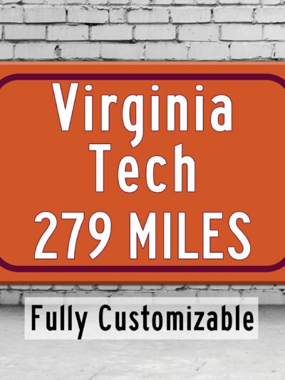 Virginia Tech Custom College Highway Distance sign / Virginia Tech Hokies / Blacksburg / Virginia Tech decor