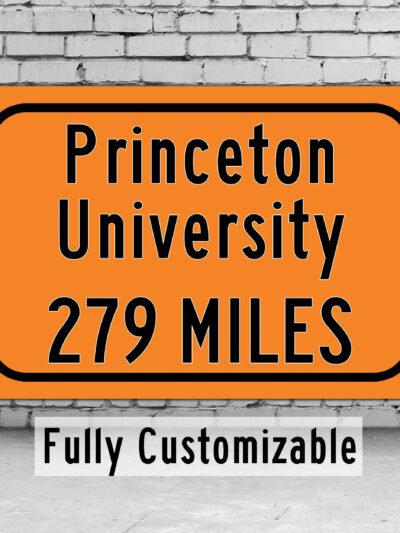 Princeton University  / Custom College Highway Distance Sign / Princeton Tigers / Princenton New Jersey /