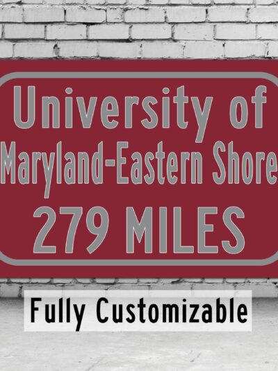 UOM Eastern Shore / Custom College Highway Distance Sign / Eastern Shore Hawks / Princesss Anne Maryland /