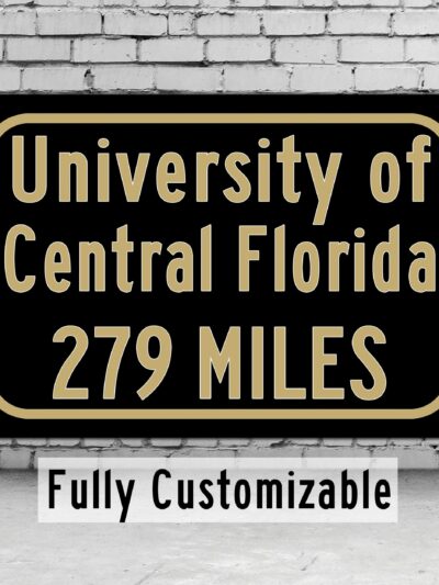 University of Central Florida Custom College Highway Distance Sign /University of Central Florida /UCF Knights / Orlando Florida