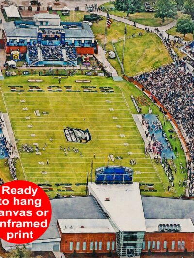 Georgia Southern Eagles, Allen E. Paulson Stadium  , Watercolor Digital Sketch Print Canvas Print, Statesboro Georgia, Georgia Southern Uni