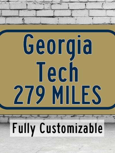 Georgia Tech Custom College Highway Distance Sign / Georgia Tech Yellow Jackets / Atlanta / Georgia Atlanta Georgia decor