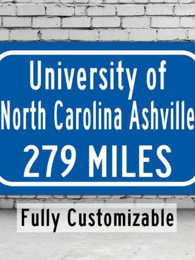 UNC Asheville / Custom College Highway Distance Sign /  UNC Asheville /  unc Asheville bulldogs / ashville NC
