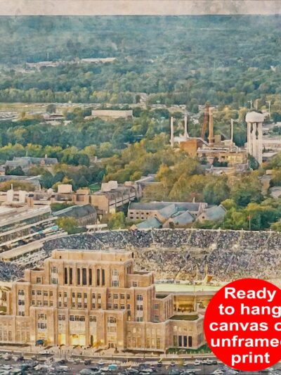 Canvas-Print of Notre Dame Fighting Irish, University of Notre Dame , Watercolor Digital Sketch Print Canvas Print, Notre Dame Indiana