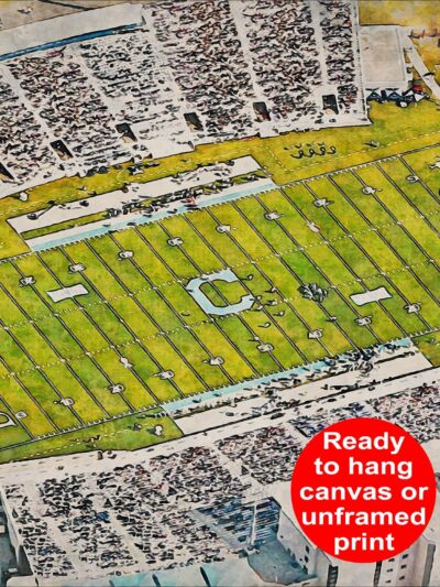 Citadel Bulldogs, Johnson Hagood Memorial Stadium , Watercolor Digital Sketch Print Canvas Print, The Citadel, Charleston South Carolina