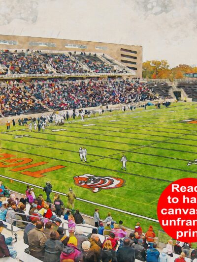 Princeton Tigers, Princeton Stadium , Watercolor Digital Sketch Print Canvas Print,  Princeton New Jersey, Princeton university