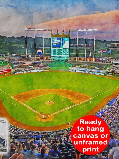 Canvas-Print of Kauffman Stadium in Kansas City Missouri / Kansas City Royals / Kansas City Missouri, Pro
