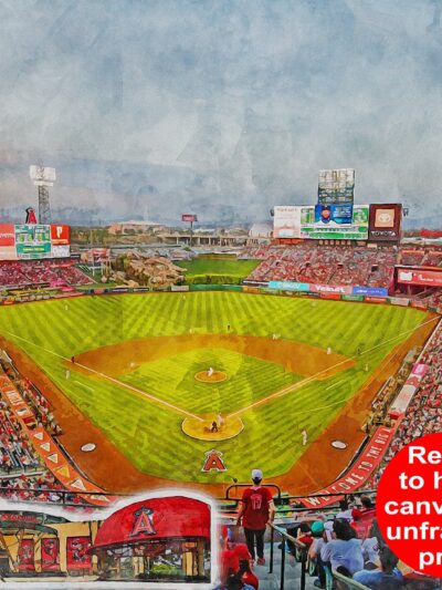 Canvas-Print of Angel Stadium in Los Angeles California / Los Angeles Angels / Los Angeles California, Pro
