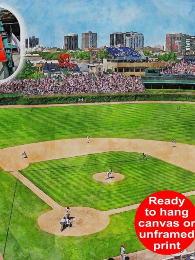 Canvas-Print of Wrigley Field Stadium in Chicago Illinois /  Chicago Cubs / Chicago Illinois, Pro