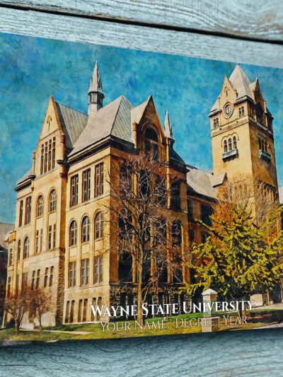 Wayne State University Watercolor Canvas Graduation gift