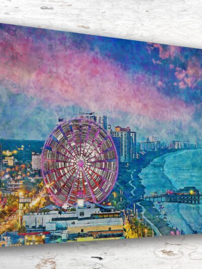 Myrtle Beach South Carolina canvas watercolor, Myrtle Beach SC Wall Art, Myrtle Beach Print , Myrtle Beach Watercolor wall art