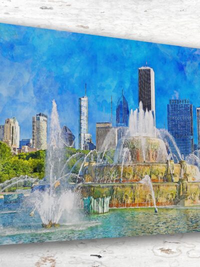Chicago Illinois  watercolor, Chicago Illinois wall art, Chicago print canvas wall art,  Chicago watercolor wall art