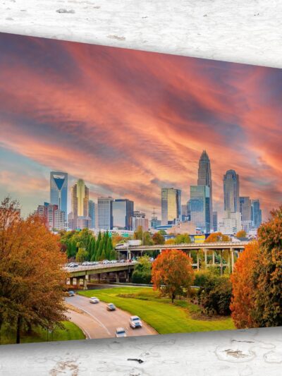 Charlotte NC : Explore the beauty of Charlotte with this stunning skyline wall art canvas! Queen City canvas