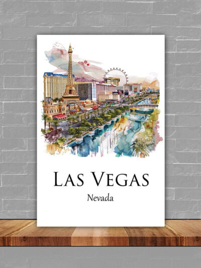 Las Vegas Canvas, Las Vegas Print, Las Vegas wall art, Las Vegas travel art print, Las Vegas Nevada, Las Vegas poster