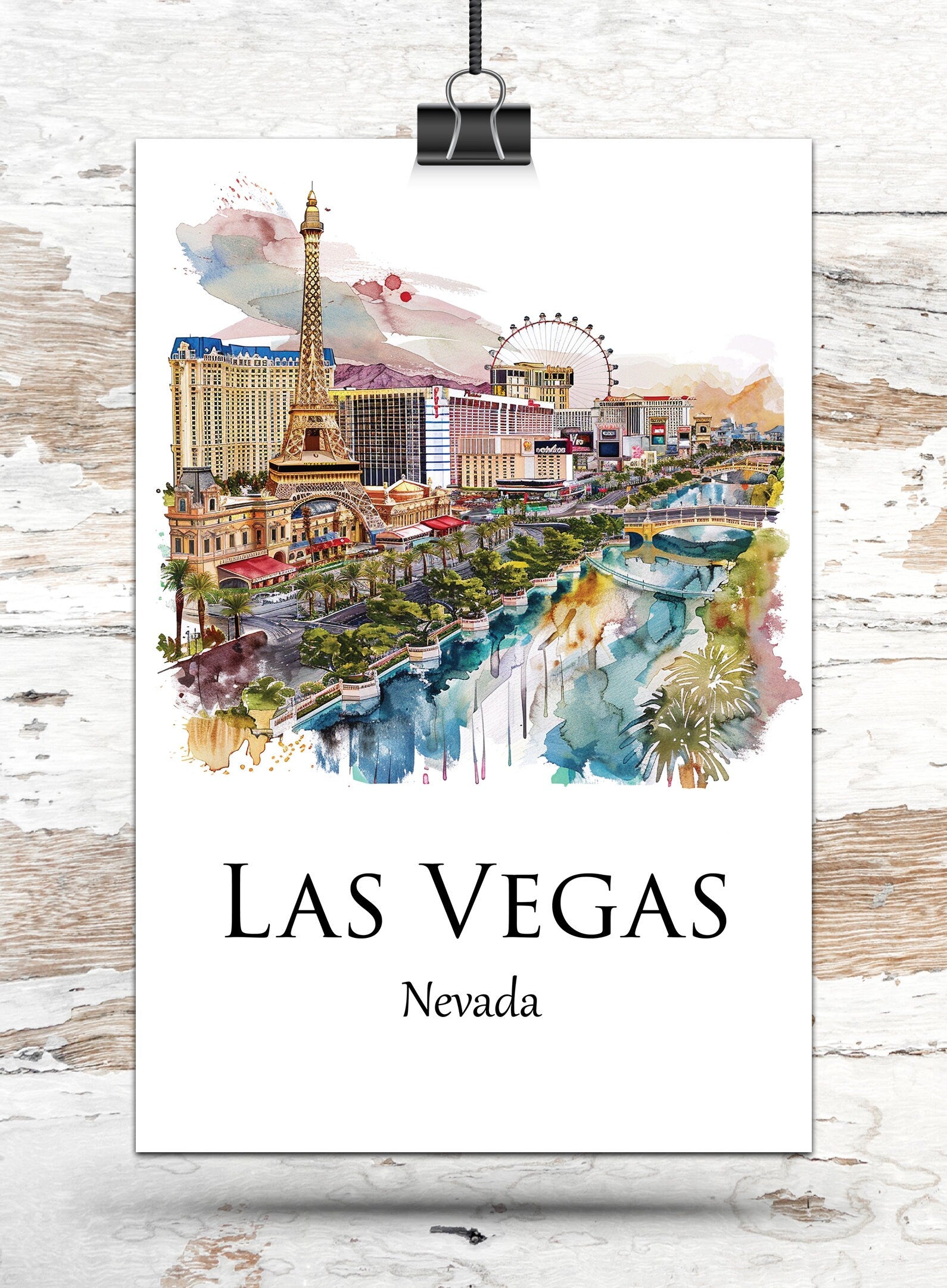 Las Vegas Canvas, Las Vegas Print, Las Vegas wall art, Las Vegas travel art print, Las Vegas Nevada, Las Vegas poster - Image 3