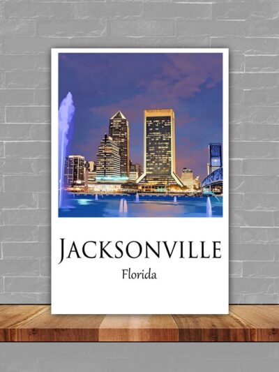Jacksonville Canvas, Jacksonville Print, Jacksonville wall art, Jacksonville travel art print, Jacksonville Florida, Jacksonville poster